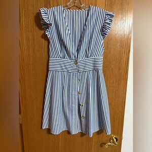 Cupshe Blue and White Striped Dress